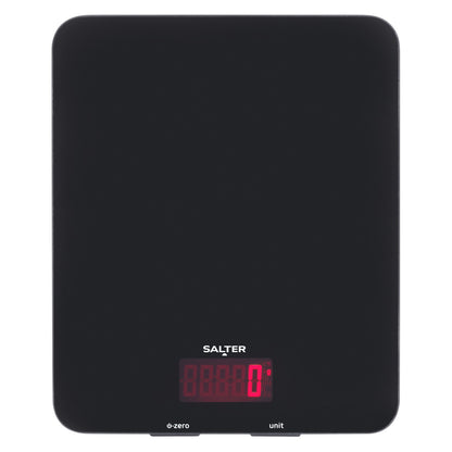 Salter Digital Kitchen Scale Accurate Precision Readings Glass Platform Black