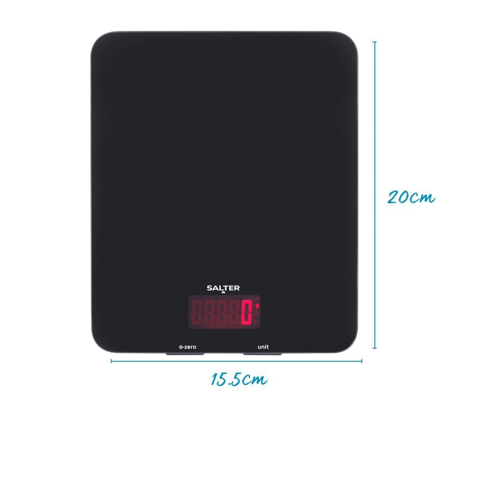 Salter Digital Kitchen Scale Accurate Precision Readings Glass Platform Black