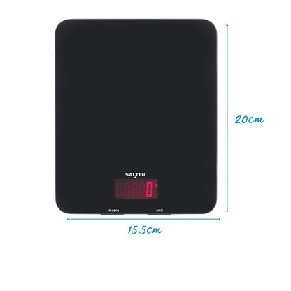 Salter Digital Kitchen Scale Accurate Precision Readings Glass Platform Black