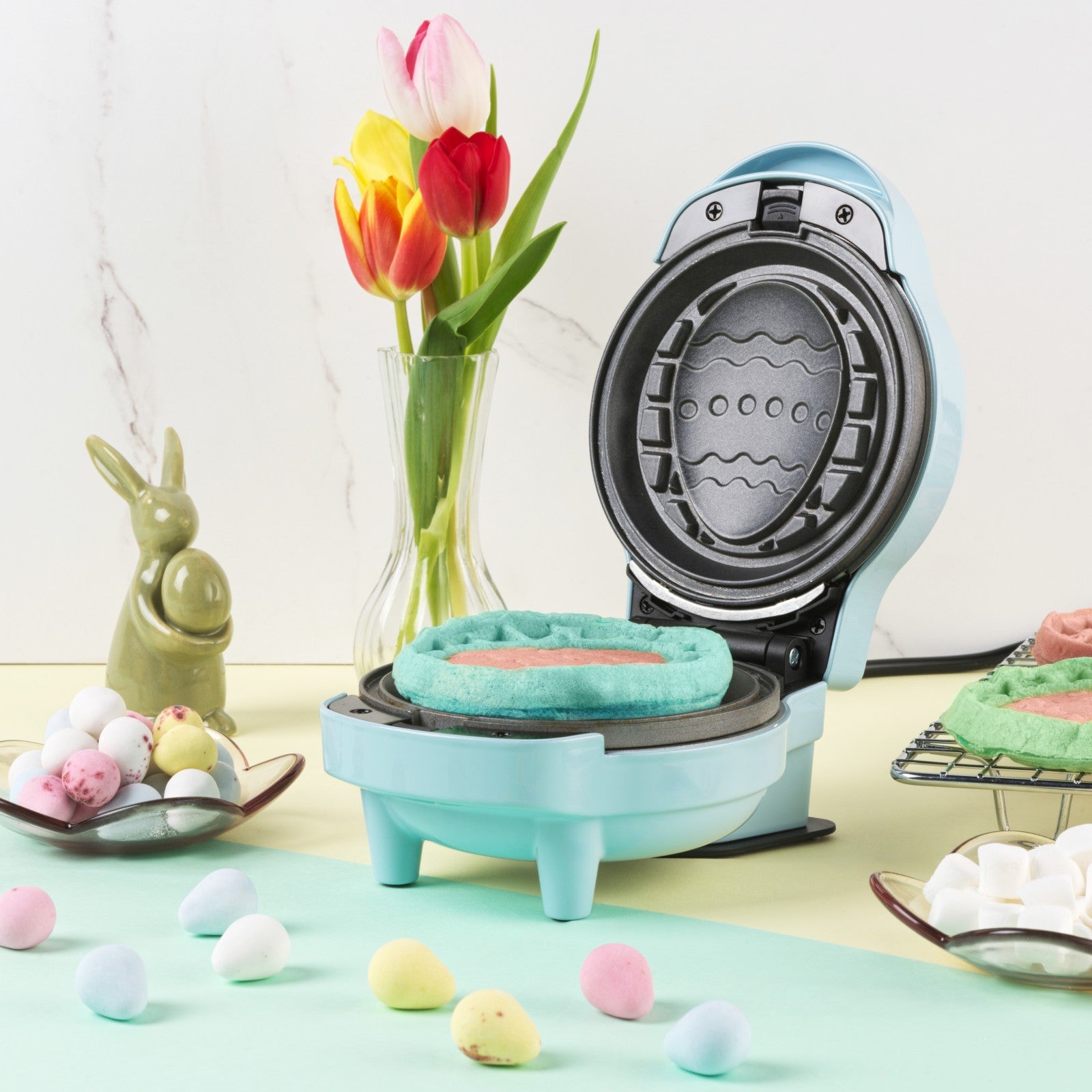 Mini Waffle Maker 5-In-1 Non-Stick Easy Clean Removable Plates Giles & Posner