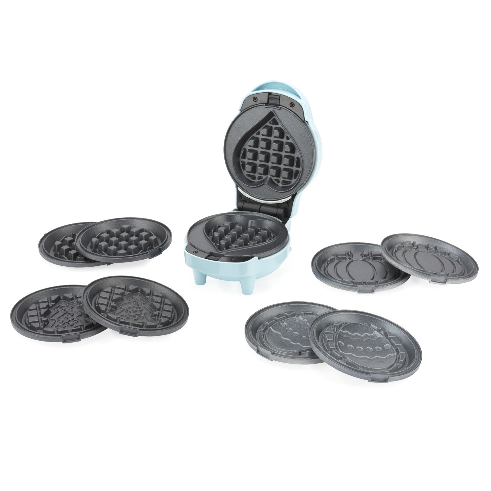 Mini Waffle Maker 5-In-1 Non-Stick Easy Clean Removable Plates Giles & Posner