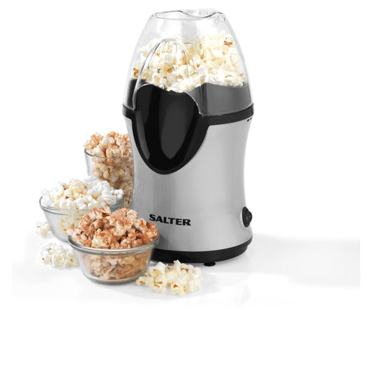 Salter® Popcorn Maker Healthy Electric Hot Air Popper Machine 1200 W Grey/Black