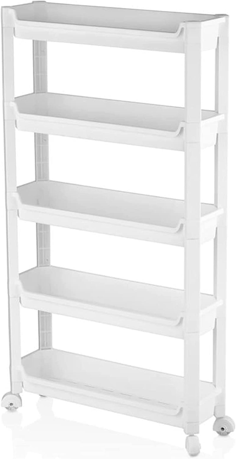 4/5 Tier Plastic Rolling Cart Trolley with Wheel Storage Shelving 4 Kitchen Etc